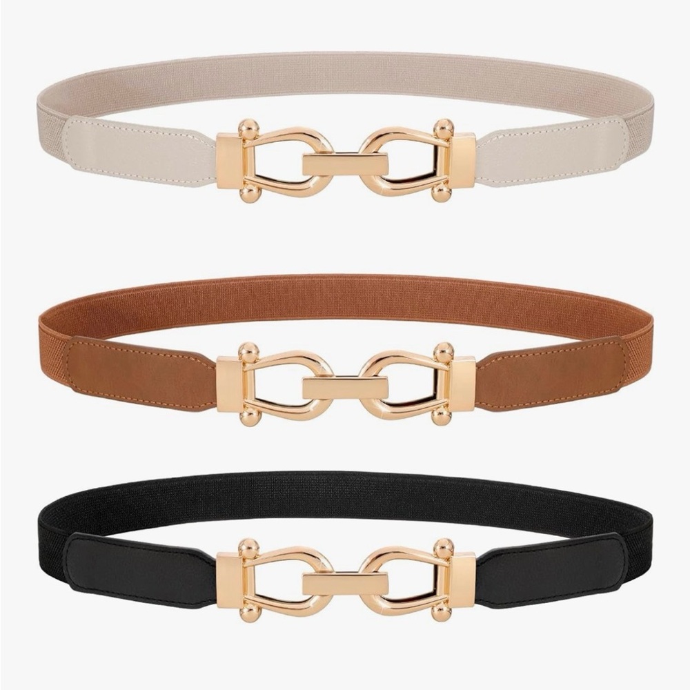 Elegant Women's Belt Set with Gold Buckle